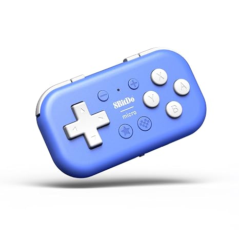 8Bitdo Micro Bluetooth Gamepad Pocket-sized Mini Controller for Switch Android and Raspberry Pi Support Keyboard Mode (Blue)