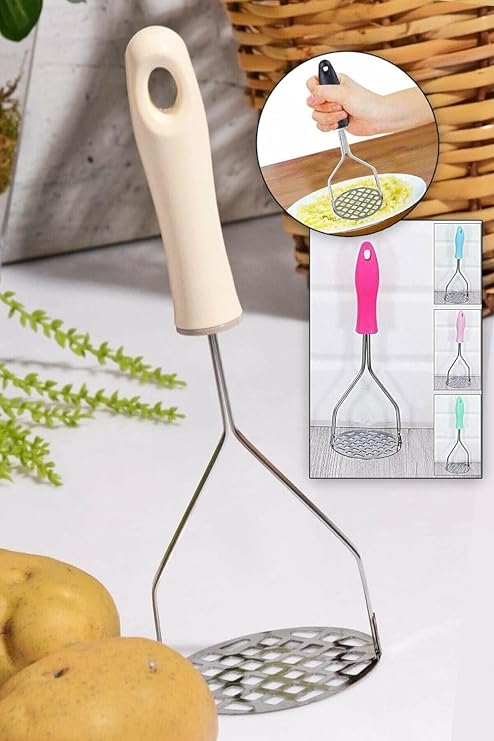 Orret Home Metal Saplı Paslanmaz Çelik Patates Ezici (Plastik Saplı)
