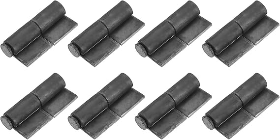 Sourcing Map 8 Pack 3-1/3" x 1-4/7" Carbon Steel Weldable Flag Hinges with Removable Pin, Weldable Lift Off Hinges for Metal Gate Swing Door Trailer Ramp