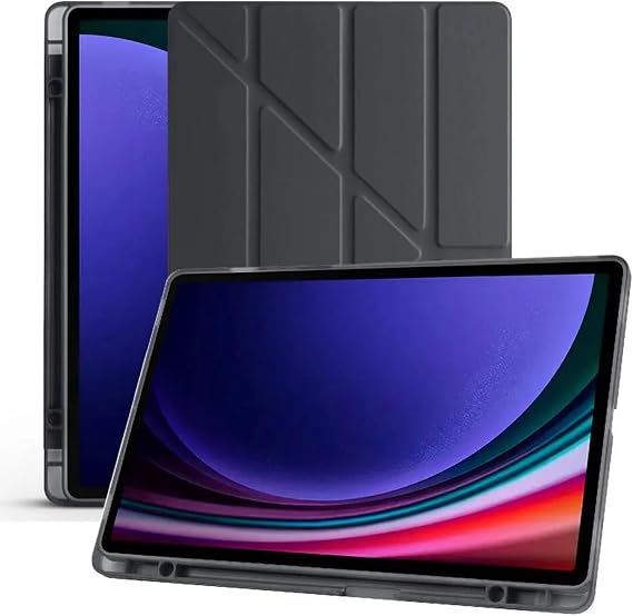Galaxy Tab S10 FE 10.9 İnç İle Uyumlu Kalemlikli, Uyku Modlu, Mıknatıslı, Üçgen Standlı, Darbeye Dayanıklı Kaplama Akıllı Kılıf (Siyah, Galaxy Tab S10 FE 10.9 İnç)