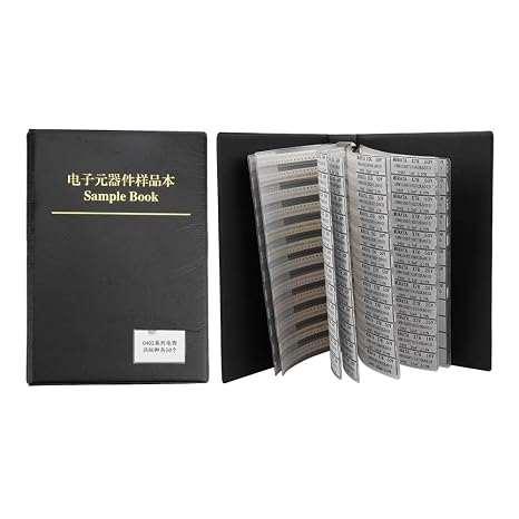 0402 Capacitor Sample Book Electronic Components Assorted Kit Unique Small Exquisite Storage Organiser for Electronics Professionals Enthusiasts Plastic Black 80