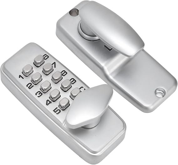 Digital Door Lock Keyless Lock Password Digital Electronic Lock Code Type 2-4 Digit Password Combination Lock Warehouse Anti-theft Waterproof No Batteries Needed Zinc Alloy Silver