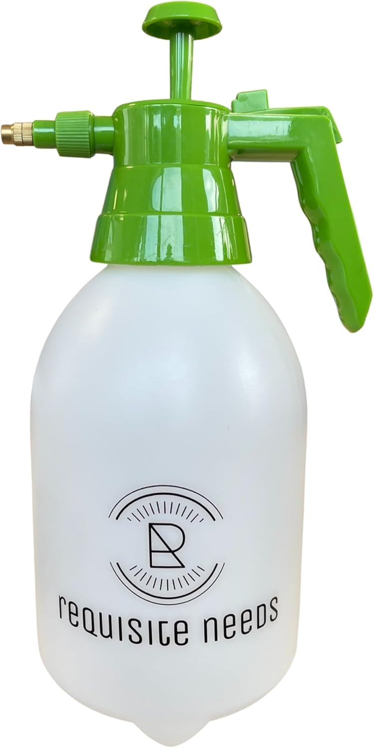 REQUISITE NEEDS Pump Action Pressure Spray Garden sprayer with plastic lance & carry strap pressure sprayer, weed killer sprayer pump fertilizer, pesticides, fungicides, and cleaning (2L Spray Bottle)