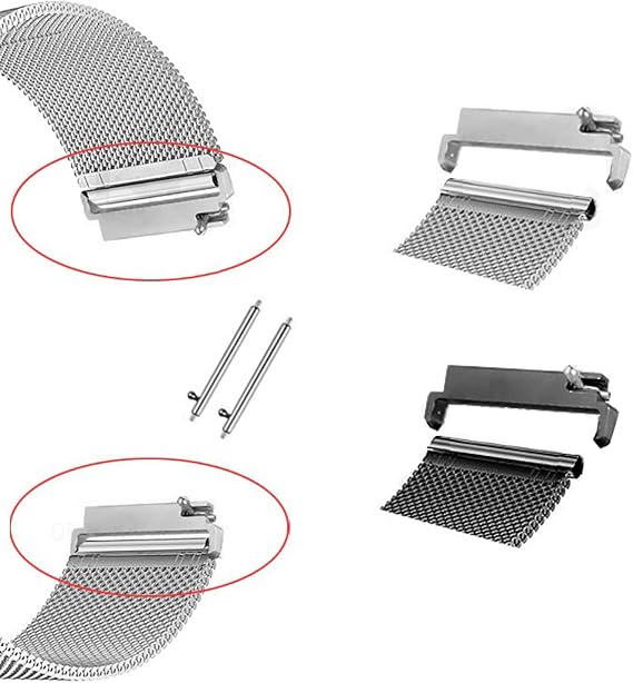 Microcase Universal Akıllı Saatler için 20 mm to 20 mm Çevirici Metal Kordon Kayış Adaptörü Set - AL3138