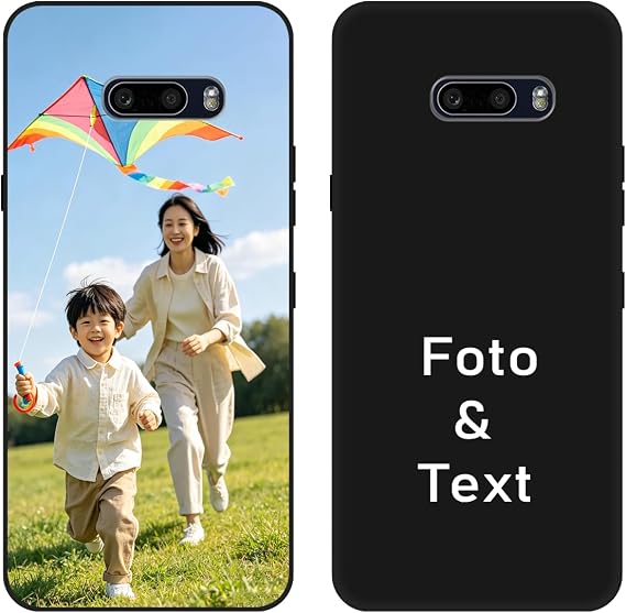 Case Compatible with LG G8X ThinQ, Custom Photo Text Name Customized Personalized Gift Cover Black TPU