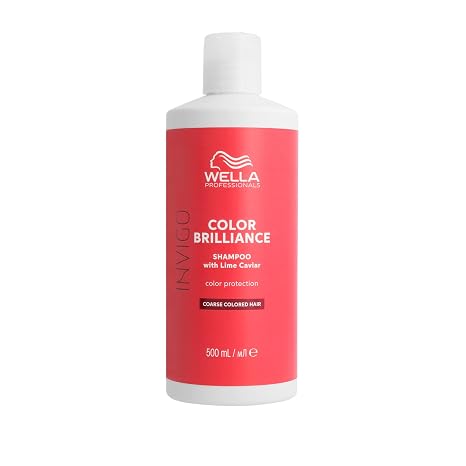 Wella Professionals INVIGO COLOR BRILLIANCE Colour Protective Shampoo – Thick Hair – Shine and Intense Colour, 500 ml