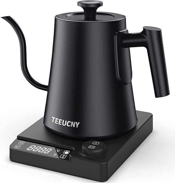 Electric Gooseneck Kettle 1L, Pour Over Coffee Tea, Temperature Control