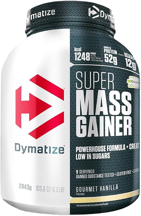 Dymatize Super Mass Gainer Gourmet Vanilla 2943g - Weight Gainer Powder + Carbohydrates BCAAs and Casein