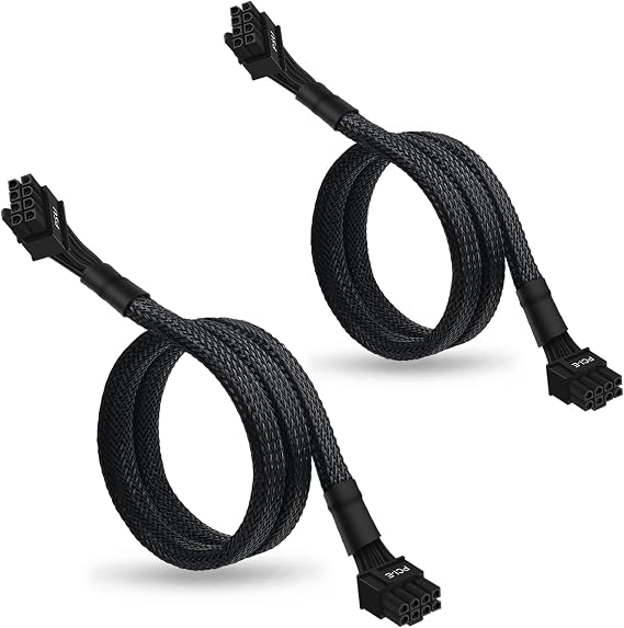 YEZriler (2'li Paket) Corsair PSU'lar için 8 Pinli PCIe Kablosu, ATX CPU 8 Erkek - PCIe (6+2) Erkek Güç Adaptörü Kollu 25 inç (63 cm)