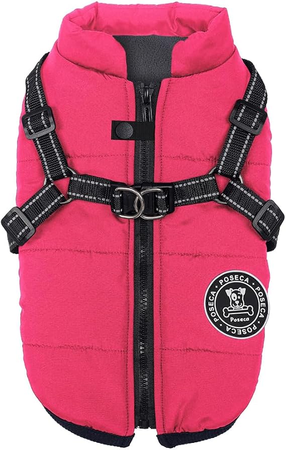 Poseca Waterproof Winter Coat for Small Dogs - Warm Vest Jacket with Harness for Small Medium Large Dogs
