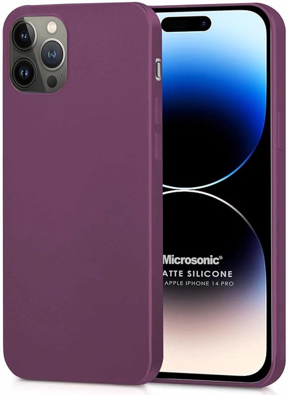 Microsonic Matte Silicone Apple iPhone 14 Pro için Kılıf Mor [iPhone 14 Pro ile Uyumlu Kılıf - Mor]