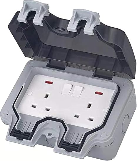 Electrical Double Weatherproof Outdoor Switched Power Socket