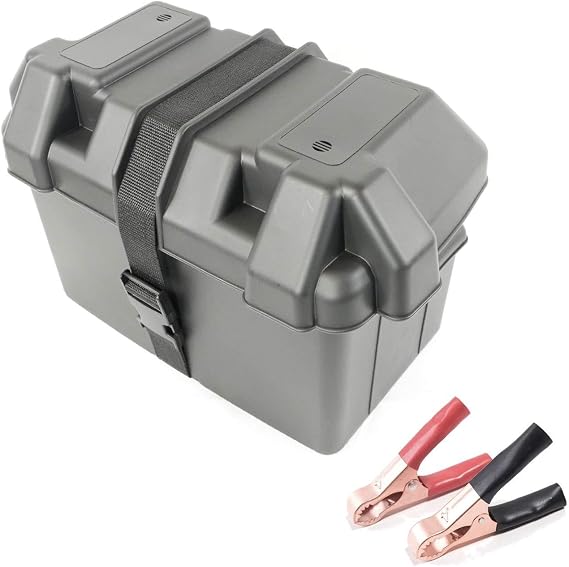 Medium Leisure Battery Box - for Group 24M Batteries + FREE Battery Clamps