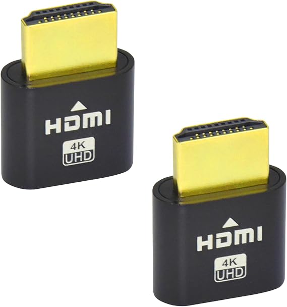 WLGQ HDMI Virtual Plug Virtual Display Simulator 4K UHD 2pcs Black
