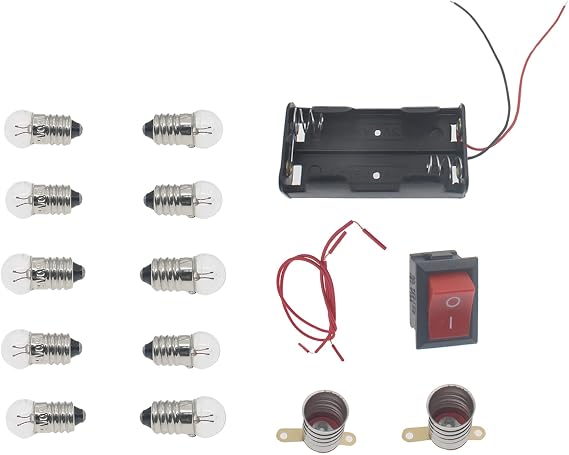 1セット 電気回路実験キット ブラック Diy 物理学 電気回路学習 スターターキット ホームスクール 教育キット 電球定格電圧: 2.5v