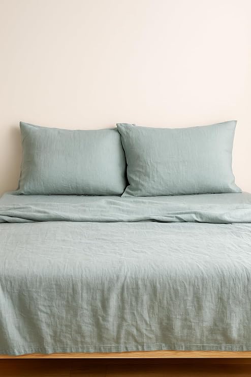 Premium Fitted Sheet Set – 180x200 cm Deep Pocket Fitted Sheet with 2 Pillowcases – Ultra Soft, Breathable, Wrinkle-Resistant – Ideal for King Size Beds (khaki green, Standart, 4)