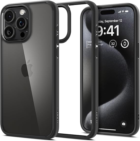 Spigen iPhone 15 Pro Max ile Uyumlu Kılıf Ultra Hybrid Matte Black - ACS06570