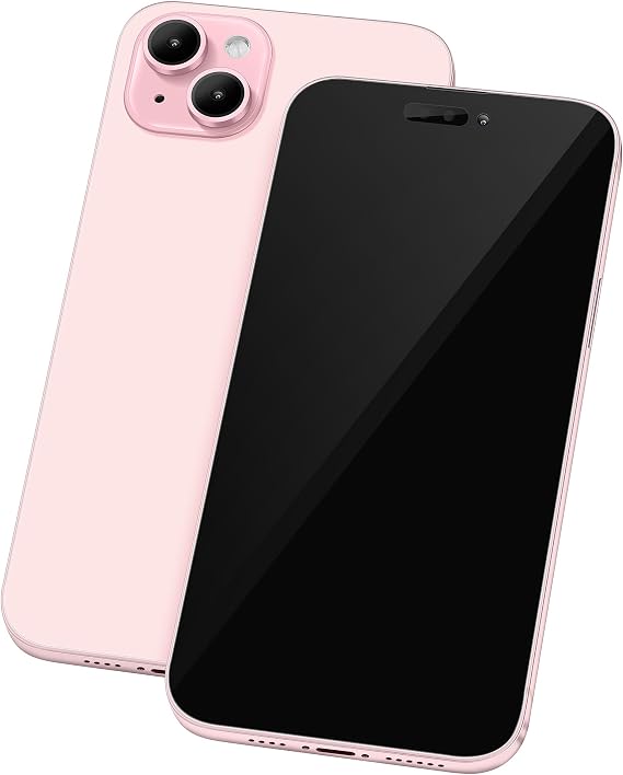 Fake Phone Model [Without Logo] Dummy Display Non-Working Replica Phone Toy for 15 Plus/Pro/Pro Max (for 15 Plus Pink Black Screen)