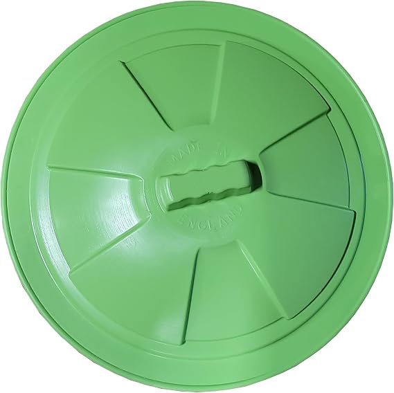 80L Round Dustbin Replacement Lid Green – Heavy Duty Plastic Bin Lid Made in England – Durable Outdoor Refuse Bin Cover