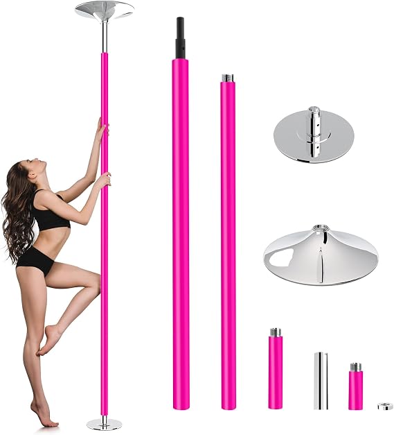Leogreen Professional Dance Bar Pole Dance Bar Static and Swivelling up to 200 kg Load Capacity Galvanised Chrome Steel for Fitness Exercises Club Party