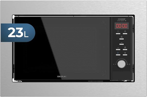 Cecotec Digital GrandHeat 2350 Built-In SteelBlack Microwave 900W, Built-in, 23 Liters, Grill, 9 Preset Functions, Quick Start, Timer