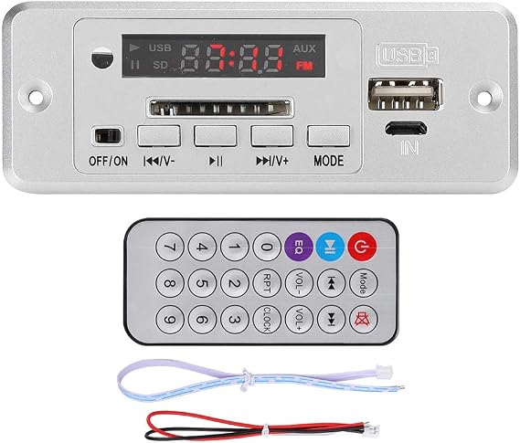 MP3 Audio Decoder with Power Amplifier U Disk/Memory Card FM Decode Module MP3 Silver