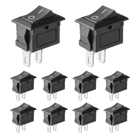 10 Pcs Black Rocker Switch ON/Off Toggle Switch SPST