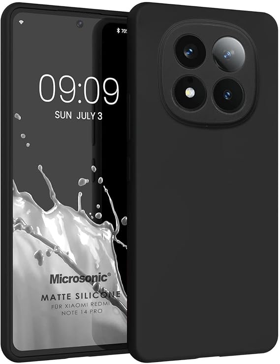 Microsonic Matte Silicone Xiaomi Redmi Note 14 Pro 4G Kılıf Siyah [Redmi Note 14 Pro 4G ile Uyumlu Kılıf - Siyah]
