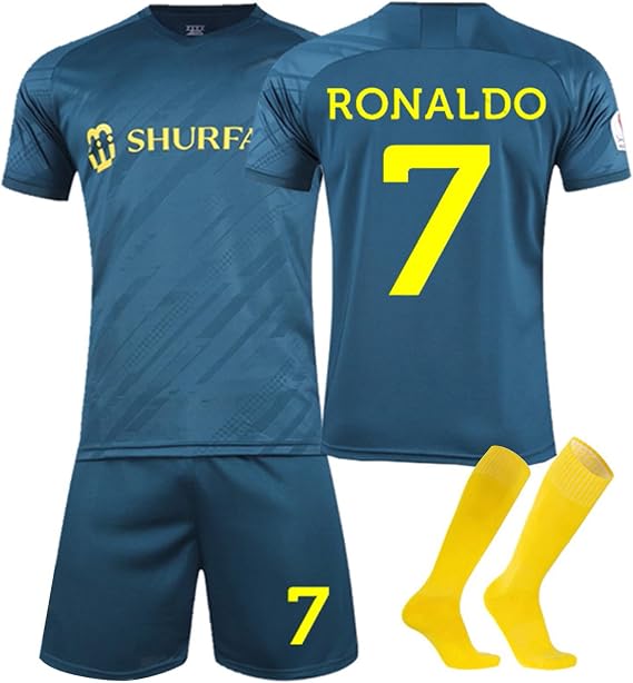 Fußball Trikot 23/24 Al NASSR Nr.7 Hause/Auswärts Fußball Trikot Shorts und Socken Anzug für Kinder/Erwachsener Fussball Trikots Jungen Herren
