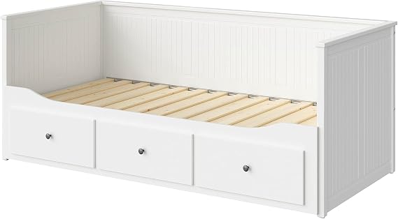 IKEA HEMNES Day-Bed Frame with 3 Drawers, 80x200 cm, White