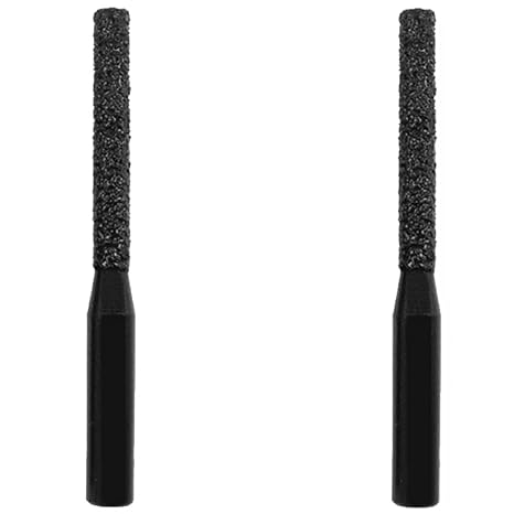 Diamond Drill Bits for Stone Mortar Rake Grout Rake Edge Profile Bits For Rotary，Mortar Rake Drill Bit,Ceramic and Tile, 2-Pack, 6.35mm x 5mm x 65mm (Silver)