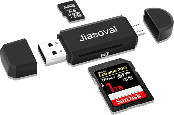 SD Card Reader, USB OTG Adapter 2.0 Micro Portable Memory Card Reader for SD, Micro SD, SDXC, SDHC, Micro SDHC, Micro SDXC