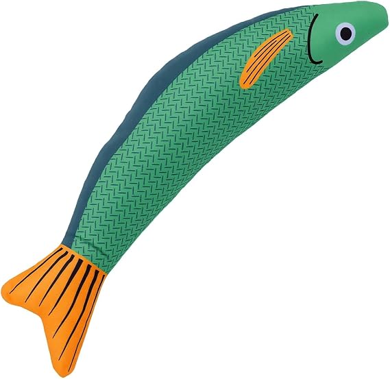 Cat Fish Toy Soft Interactive Plush Chew Toy with Catnip for Indoor Cats 1 Unit Orange (Green Big Fish 25x5x5cm)