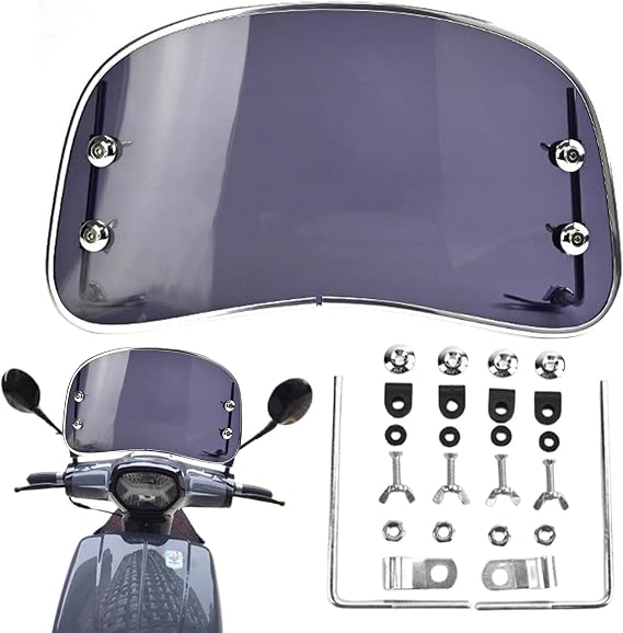Motorbike Windshield 15.35x8.66 Inch Adjustable Reduce Wind Speed