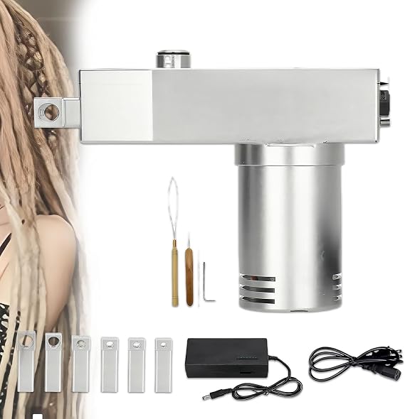 Dreadlock Machine Kit, Portable Automatic Braid, Dreadlock Hair Extensions With 6 Replacement Heads 6 To 16mm For Faster Speed Dreadlock Crochet Braid Making Machine