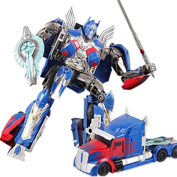 Cool Alloy Transformation Robot Movie Animation Transformation Car Decoration Model Kids Boy Transformation Toy Gift CBlue