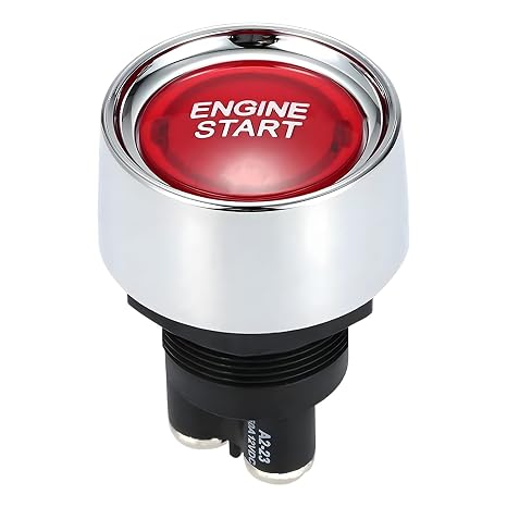 Car LED Engine Starter Switch, Push Button Switch, DC 12 V, Start Push Button Switch, Round Button Switch, Switch, Multifunctional, Waterproof, On/Off, Instant Switch, Stop Button, For Car