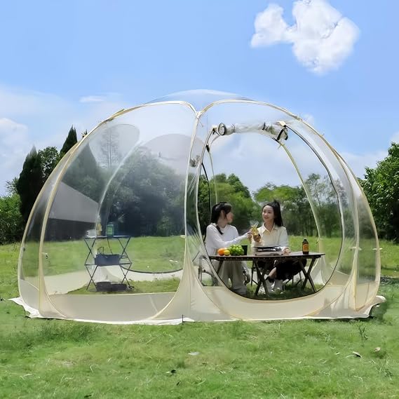 NYHGOXM Pop-Up Tent, Large, For 10-15 People, Bubble Tent, Gazebo Dome, 360° Clear, PVC Outdoor Tent, Waterproof, Simple Installation, For Camping/Home Parties