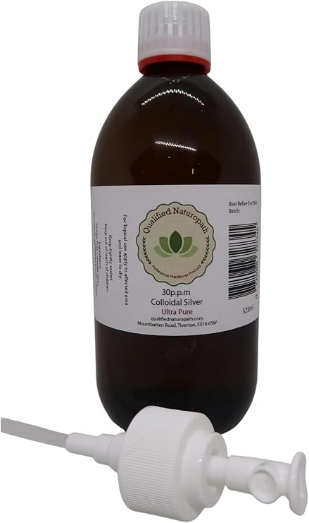 Colloidal Silver Spray 30ppm – 525ml – in Glass Bottle with Atomiser Top