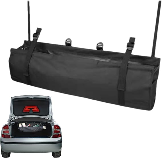 Car Storage Organizer Trunk Bag Adjustable Straps Suspended Organizer Lid
