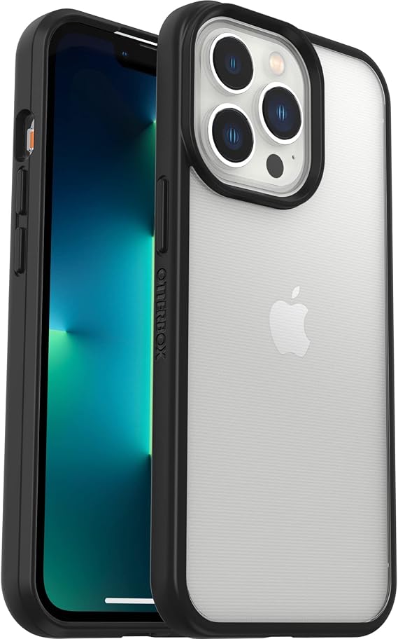 OtterBox iPhone 13 Pro için Şık Seri Kılıf, Darbeye Dayanıklı, Düşmeye Dayanıklı, Ultra İnce, Koruyucu İnce Kılıf, Askeri Standartlara Göre Test Edildi, Şeffaf/Siyah, Perakende Ambalajı Yok