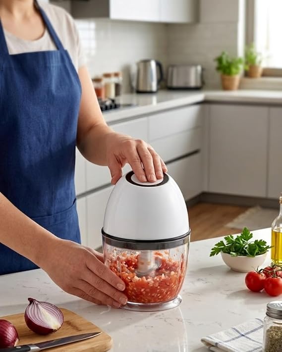 YamanHobi Şarjlı Mutfak Doğrayıcı 450 ML Sebze ve Sarımsak Doğrayıcı