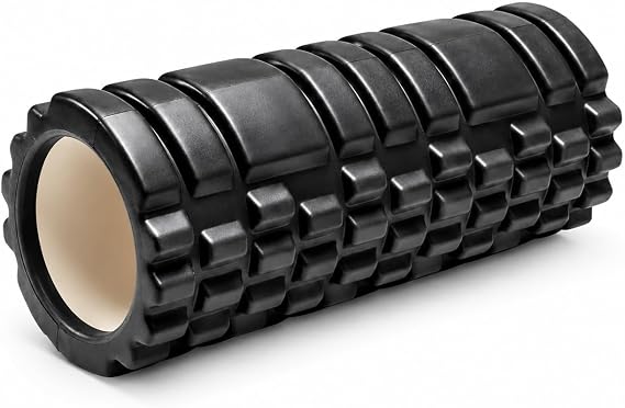 Black Foam Massage Roller, 33 x 14 cm