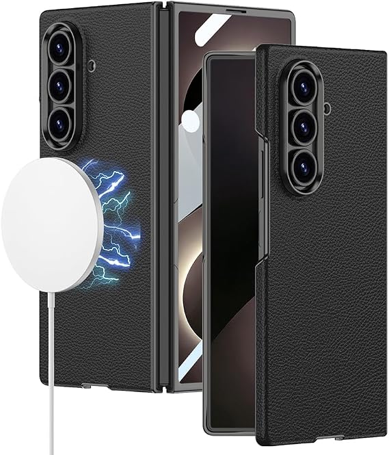 PSR Aksesuar Samsung Galaxy Z Fold 7 ile Uyumlu Kılıf M-Safe Şarj Özellikli Sert PC Kapak