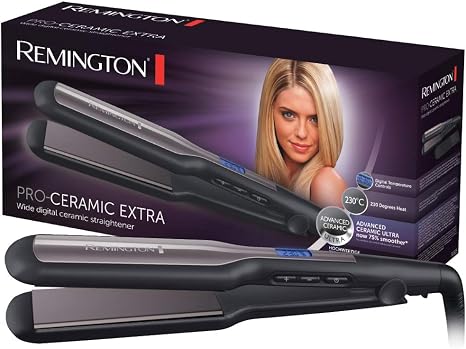 Remington Pro-Ceramic Hair straightener Extra Long Extra Wide styling plates Black S5525