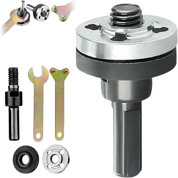 Angle Grinder Connector Set,Electric Drill Angle Grinder Connecting Rod Kit,Adjustable Rotary Driver Cutter Shaft Accessories for Drill (Metallochrome, A)