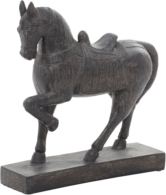 Deco 79 Geleneksel Polystone At Heykeli, 22,86 cm x 7,62 cm x 22,86 cm, Kahverengi