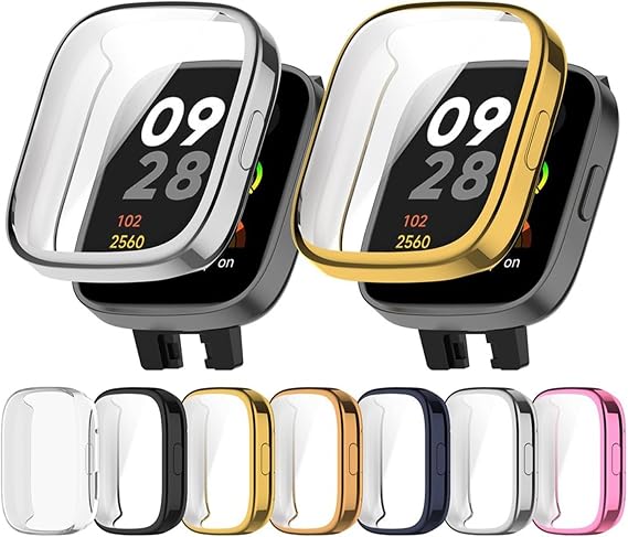 Microcase Xiaomi Redmi Watch 3 Önü Kapalı Silikon Kılıf - AL3173 (Siyah)