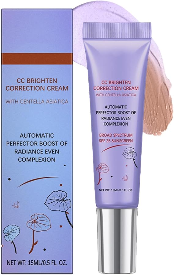 CC Red Correction Cream With Centella - Color Correcting Formula For Blemishes, Red Skin, AcneMarks - Lightweight, Non-Greasy - Hydration Skin And SPF Protection 15ml