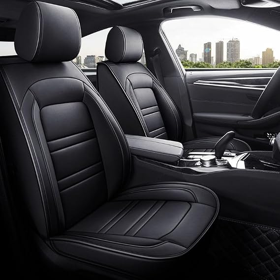 2 Pcs Universal Waterproof Artificial Leather Car Seat Covers for Kia Ceed Optima Picanto 2005-2015 Proceed Rio Sorento Soul Sportage Stinger Stonic Xceed,Comfortable Auto Seat Protectors & Cushions